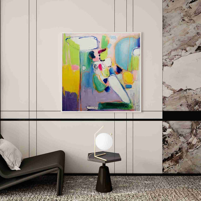 "Expressive Abstract Oil Painting - Vibrant Colorful Artwork - Modern Handmade Canvas for Living Room & Office"