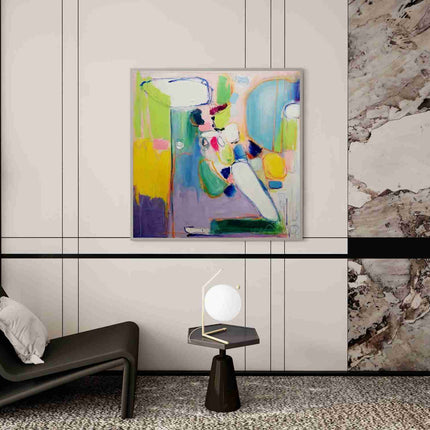 "Expressive Abstract Oil Painting - Vibrant Colorful Artwork - Modern Handmade Canvas for Living Room & Office"