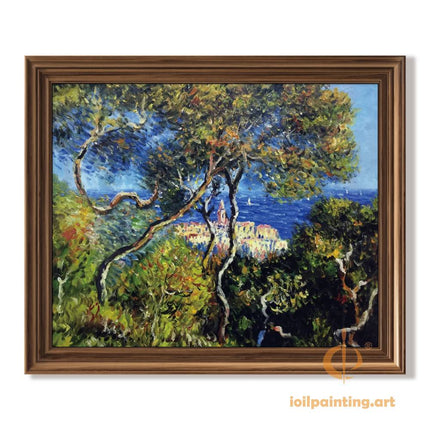 "Claude Monet's 'Coastal Village by the Sea' - Premium Hand-Painted Oil Reproduction on Canvas"