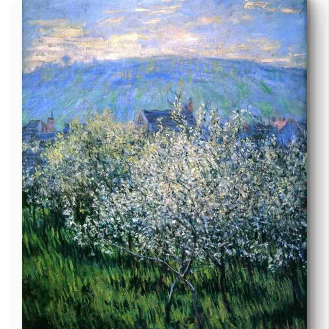 "Claude Monet Inspired 'Spring Blossoms in the Countryside' - Premium Hand-Painted Oil Reproduction on Canvas"
