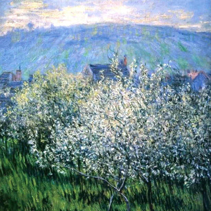 "Claude Monet Inspired 'Spring Blossoms in the Countryside' - Premium Hand-Painted Oil Reproduction on Canvas"