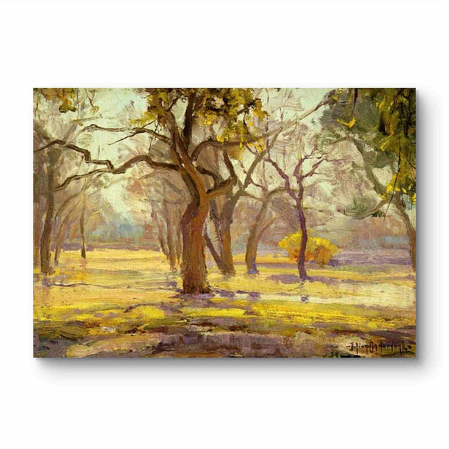 "Julian Onderdonk's 'Tranquil Forest Path' Oil Painting Reproduction - Serene Woodland Landscape with Majestic Trees"