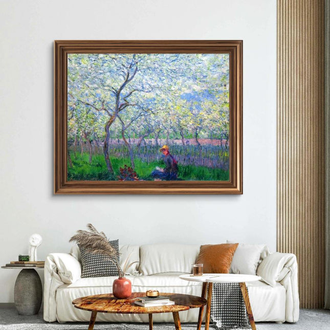 "Alfred Sisley's 'Springtime Reverie in the Orchard' - Premium Hand-Painted Oil Reproduction on Canvas"