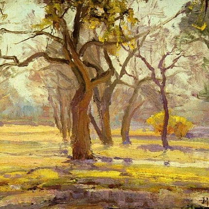 "Julian Onderdonk's 'Tranquil Forest Path' Oil Painting Reproduction - Serene Woodland Landscape with Majestic Trees"