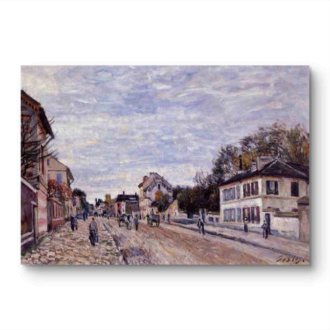 "Camille Pissarro's 'Quaint Parisian Street' - Hand-Painted Impressionist Oil Painting Reproduction"