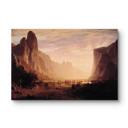 "Albert Bierstadt's 'Valley of Giants' - Hand-Painted Landscape Oil Painting Reproduction"