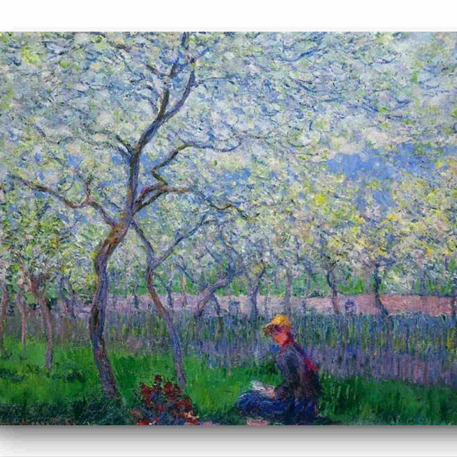 "Alfred Sisley's 'Springtime Reverie in the Orchard' - Premium Hand-Painted Oil Reproduction on Canvas"
