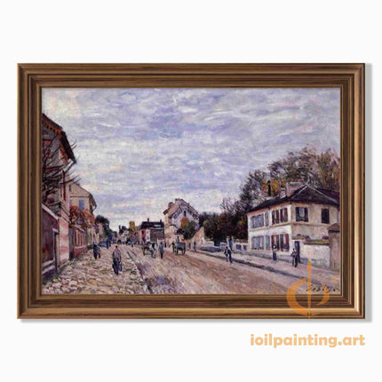 "Camille Pissarro's 'Quaint Parisian Street' - Hand-Painted Impressionist Oil Painting Reproduction"