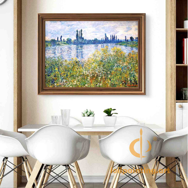 "Claude Monet's 'Poplars by the Epte' - Premium Hand-Painted Oil Reproduction on Canvas"