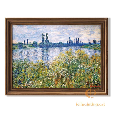 "Claude Monet's 'Poplars by the Epte' - Premium Hand-Painted Oil Reproduction on Canvas"
