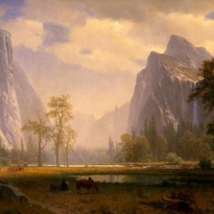 "Albert Bierstadt's 'Autumn Mountain Majesty' - Hand-Painted Landscape Oil Painting Reproduction"