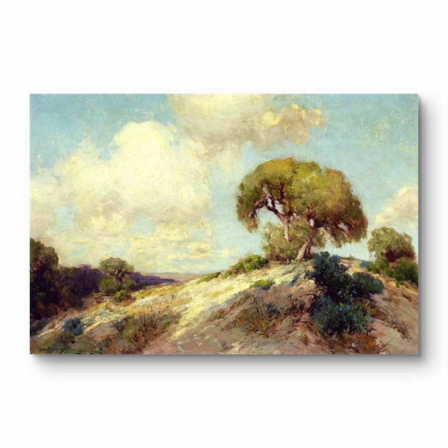"Julian Onderdonk's 'Serene Hillside Oak' Oil Painting Reproduction - Tranquil Countryside Landscape"