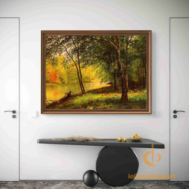 "John Constable's 'Sunlit Forest Glade' - Hand-Painted Landscape Oil Painting Reproduction"