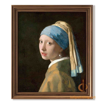 "Johannes Vermeer's 'Girl with a Pearl Earring' - Premium Hand-Painted Oil Reproduction on Canvas"