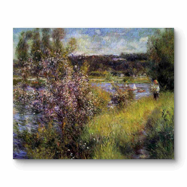 "Claude Monet's 'Lakeside Blossoms' - Hand-Painted Impressionist Oil Painting Reproduction"