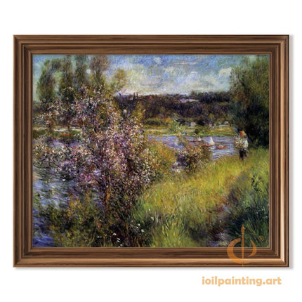 "Claude Monet's 'Lakeside Blossoms' - Hand-Painted Impressionist Oil Painting Reproduction"