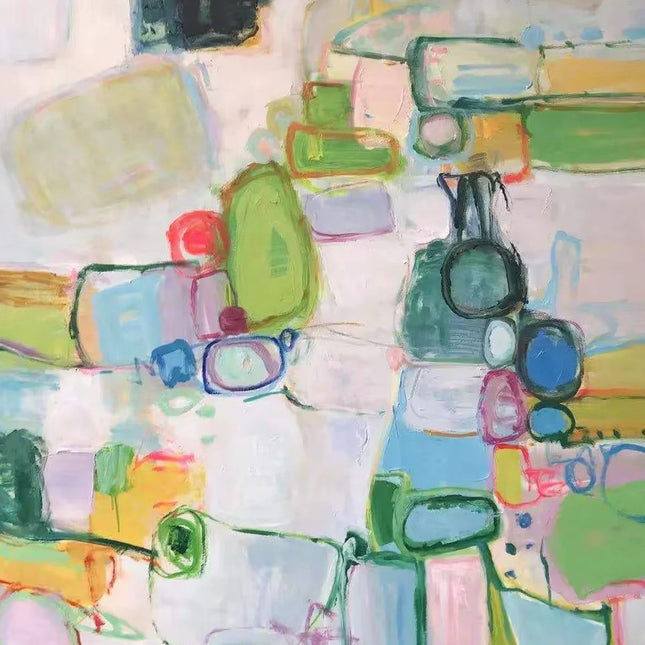 "Expressive Abstract Oil Painting - Bold Colorful Contemporary Art - Handmade Modern Wall Decor for Living Room"