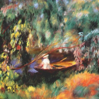 "Claude Monet's 'Autumn Boating' - Hand-Painted Impressionist Oil Painting Reproduction"