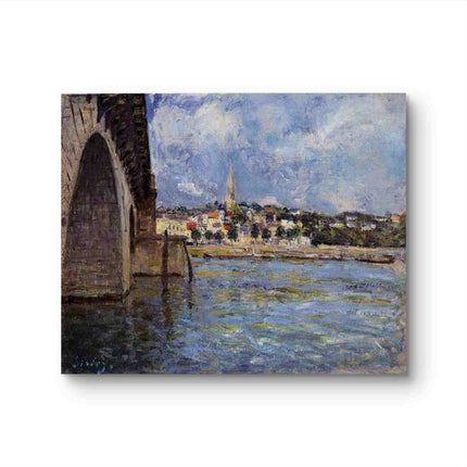 "Claude Monet's 'Waterfront Village at Dusk' - Hand-Painted Impressionist Oil Painting Reproduction"