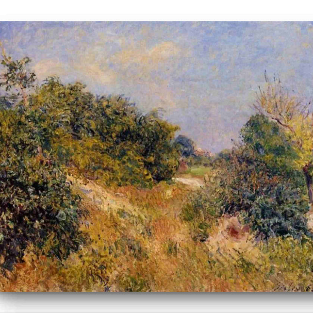 "Claude Monet Inspired 'Serene Country Pathway' - Premium Hand-Painted Oil Reproduction on Canvas"