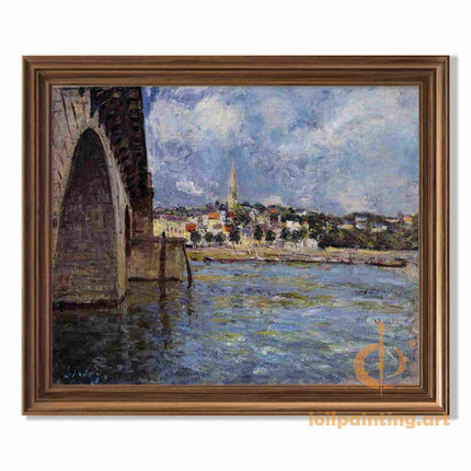 "Claude Monet's 'Waterfront Village at Dusk' - Hand-Painted Impressionist Oil Painting Reproduction"