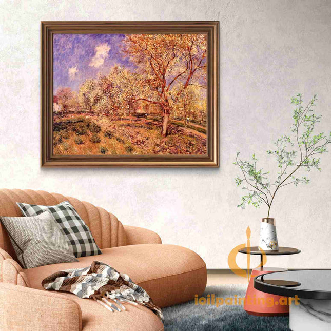 "Vincent van Gogh's 'Blossoming Orchard' - Premium Hand-Painted Oil Reproduction on Canvas"
