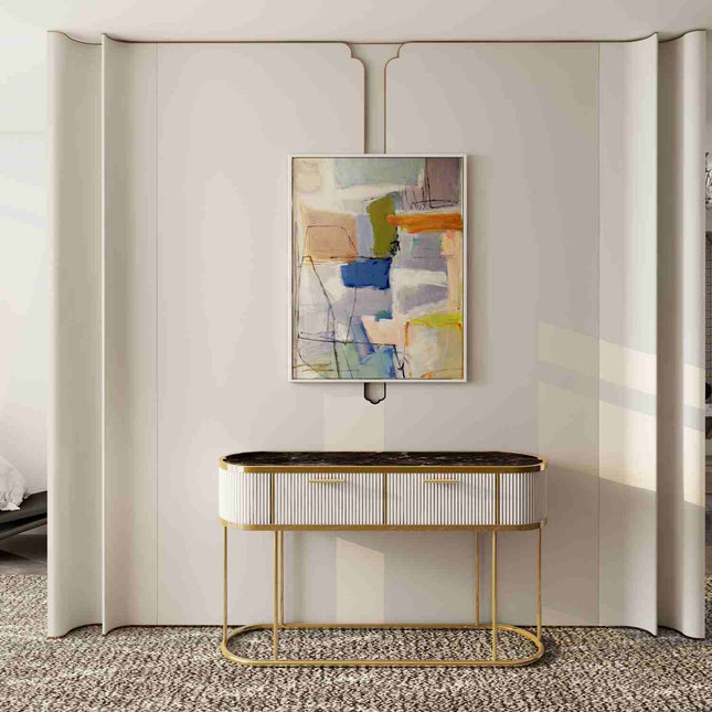 "Modern Abstract Oil Painting - Bold Colorful Contemporary Art - Handmade Canvas Wall Decor for Living Room & Office"