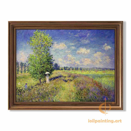 "Claude Monet's 'Woman with a Parasol' - Premium Hand-Painted Oil Reproduction on Canvas"