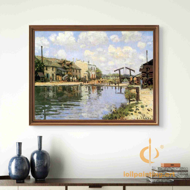 "Claude Monet's 'The Bridge at Argenteuil' - Hand-Painted Impressionist Oil Painting Reproduction"