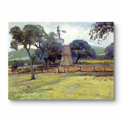 "Julian Onderdonk's 'Dutch Countryside Windmill' Oil Painting Reproduction - Classic Pastoral Landscape"