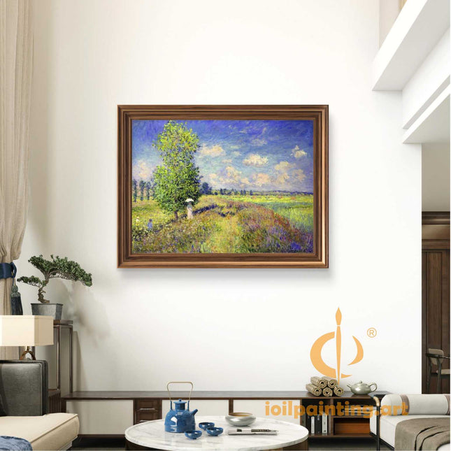 "Claude Monet's 'Woman with a Parasol' - Premium Hand-Painted Oil Reproduction on Canvas"