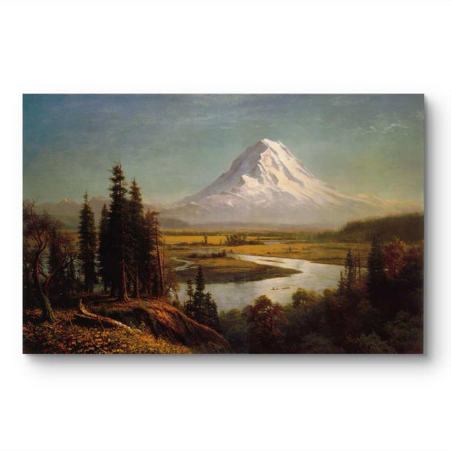 "Albert Bierstadt's 'Alpine Majesty' - Hand-Painted Landscape Oil Painting Reproduction"
