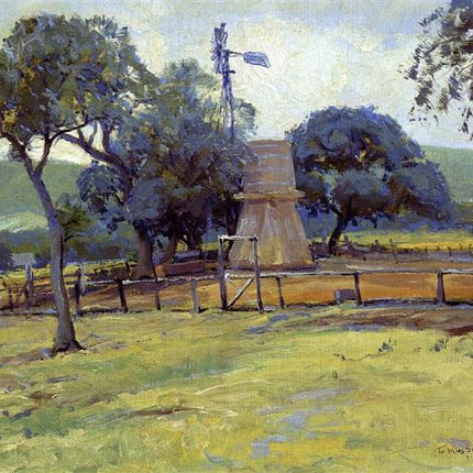 "Julian Onderdonk's 'Dutch Countryside Windmill' Oil Painting Reproduction - Classic Pastoral Landscape"