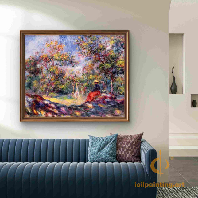 "Pierre-Auguste Renoir's 'Autumn Repose' - Hand-Painted Impressionist Oil Painting Reproduction"