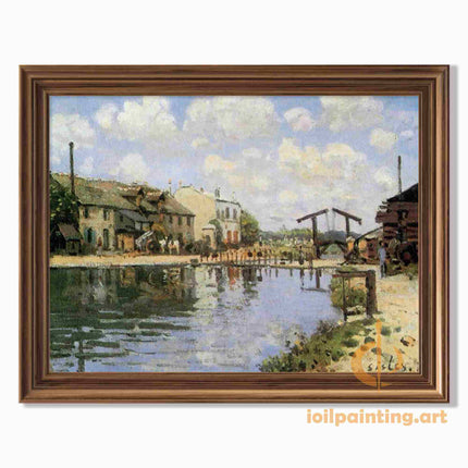 "Claude Monet's 'The Bridge at Argenteuil' - Hand-Painted Impressionist Oil Painting Reproduction"