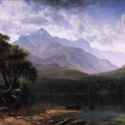 "Albert Bierstadt's 'Mountain Majesty' - Hand-Painted Landscape Oil Painting Reproduction"