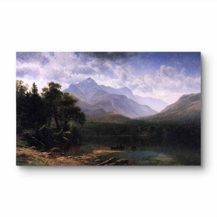 "Albert Bierstadt's 'Mountain Majesty' - Hand-Painted Landscape Oil Painting Reproduction"