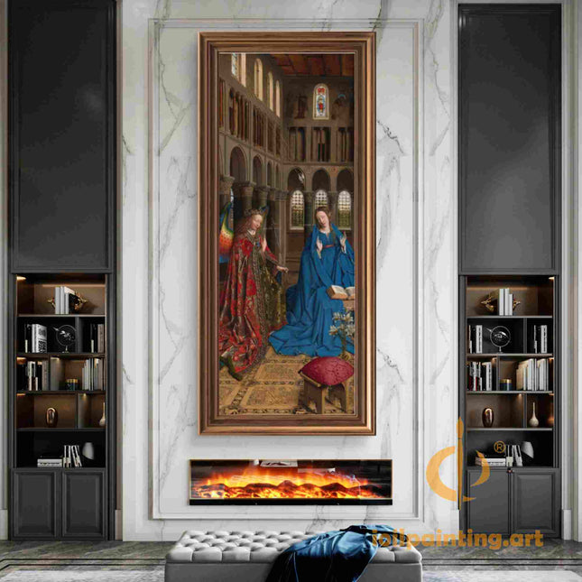 "Fra Angelico's 'The Annunciation' - Hand-Painted Renaissance Oil Painting Reproduction"
