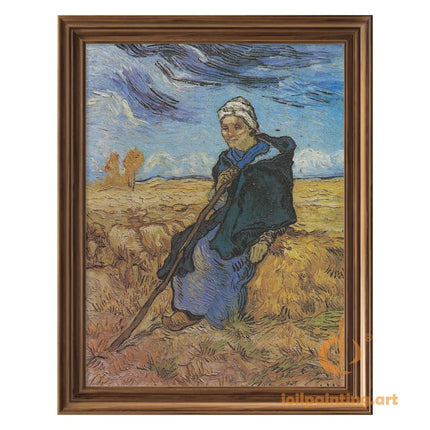 "Vincent van Gogh's 'Shepherdess in Wheat Field' - Premium Hand-Painted Oil Reproduction on Canvas"
