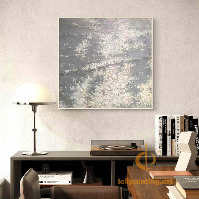 "Ethereal Blossoms in Drift - Premium Hand-Painted Oil Reproduction on Canvas"