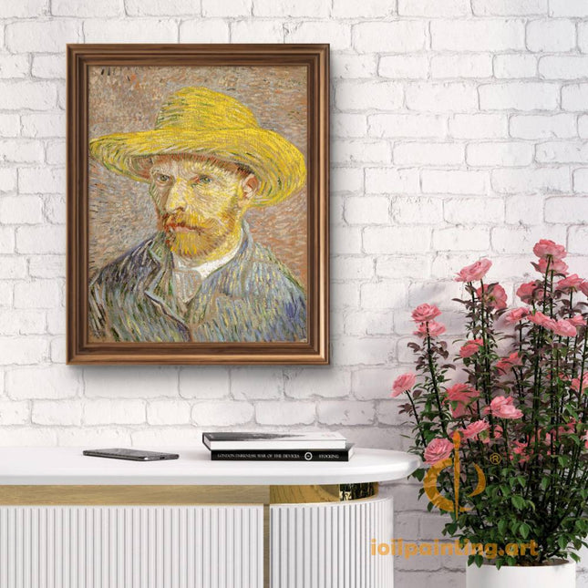"Vincent van Gogh's 'Self-Portrait with Straw Hat' - Premium Hand-Painted Oil Reproduction on Canvas"