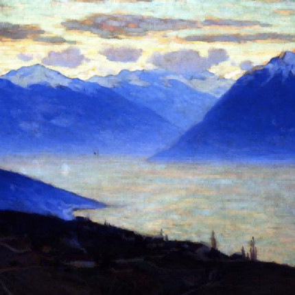 "Serene Mountain Lake - Premium Hand-Painted Landscape Oil Reproduction on Canvas"