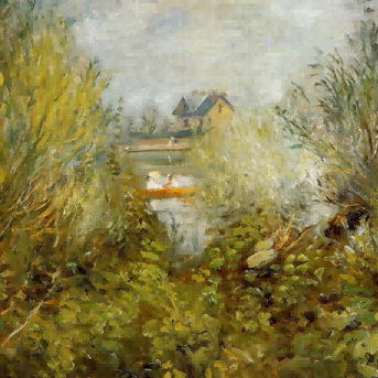 "Pierre-Auguste Renoir's 'Riverside Serenity' - Premium Hand-Painted Oil Painting Reproduction"