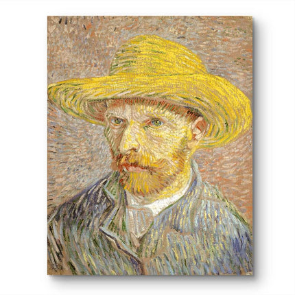 "Vincent van Gogh's 'Self-Portrait with Straw Hat' - Premium Hand-Painted Oil Reproduction on Canvas"