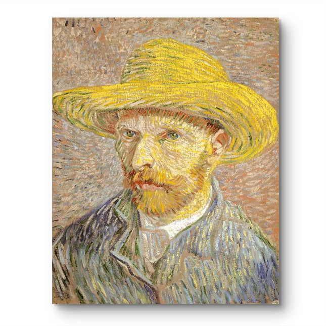 "Vincent van Gogh's 'Self-Portrait with Straw Hat' - Premium Hand-Painted Oil Reproduction on Canvas"