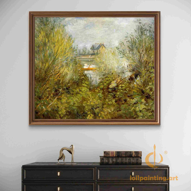 "Pierre-Auguste Renoir's 'Riverside Serenity' - Premium Hand-Painted Oil Painting Reproduction"