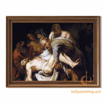 "Caravaggio's 'The Entombment of Christ' - Hand-Painted Baroque Oil Painting Reproduction"