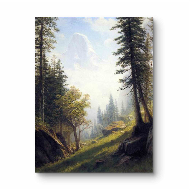 "Albert Bierstadt's 'Enchanted Forest' - Hand-Painted Landscape Oil Painting Reproduction"