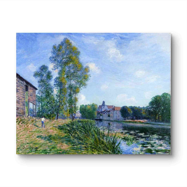 "Alfred Sisley's 'Riverside Serenity' - Hand-Painted Impressionist Oil Painting Reproduction"