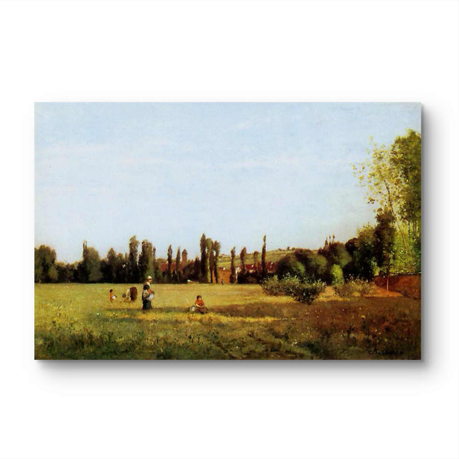 "Camille Pissarro's 'Countryside Harmony' - Hand-Painted Impressionist Oil Painting Reproduction"